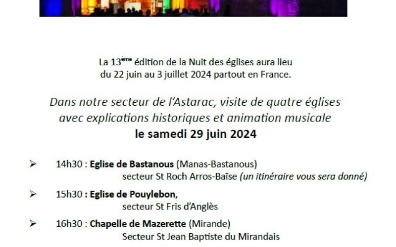 LA NUIT DES ÉGLISES AU GARRANÉ