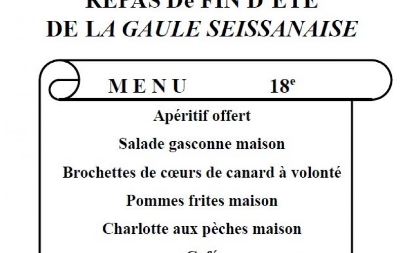 REPAS DE FIN D'ANNÉE DE LA GAULE SEISSANAISE