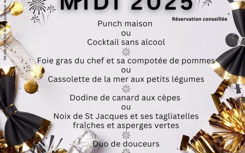 MENU 1ER JANVIER À L'AUBERGE DE FRANCE